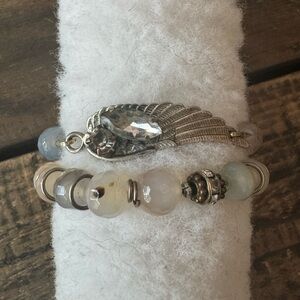 Moonstone bead double wrap bracelet